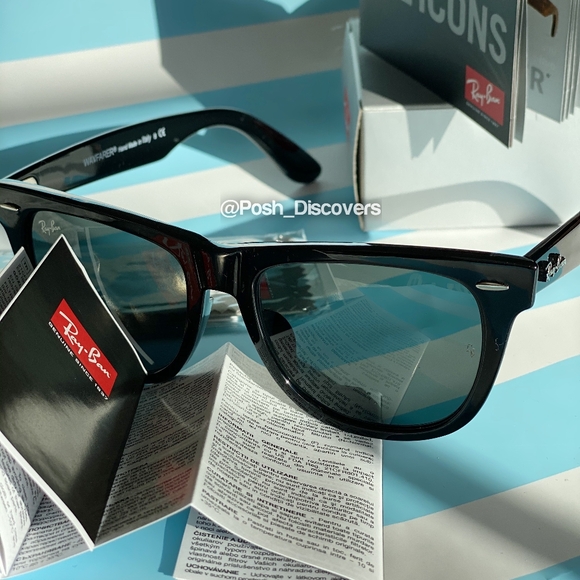 FREE SHIPPING RayBan Wayfarer RB2140 Black - Picture 4 of 16